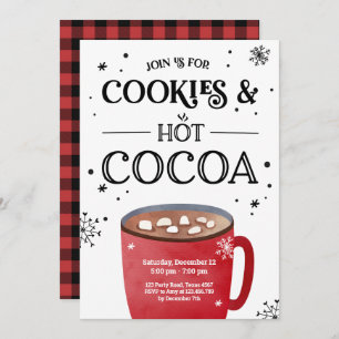 Cookies and Cocoa Holiday Christmas Hot chocolate Invitation