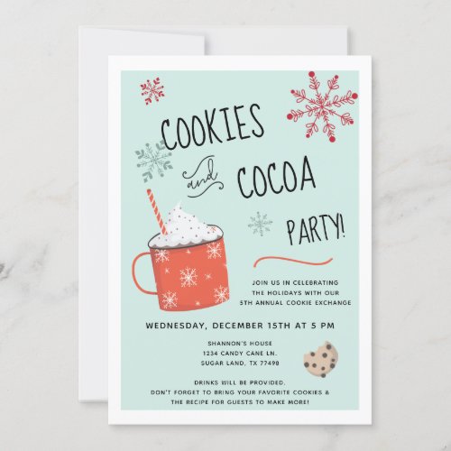 Cookies and Cocoa Holiday Party Invitation