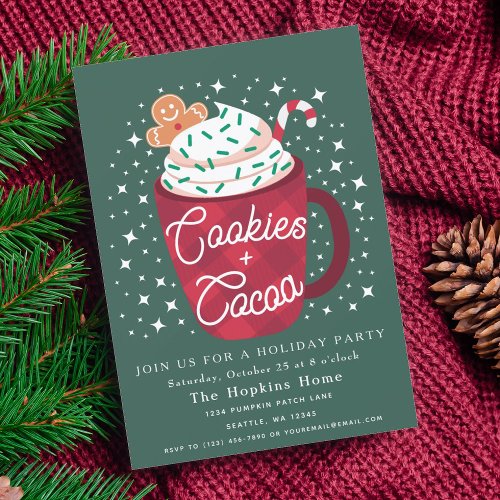 Cookies and Cocoa Holiday Party Invitation