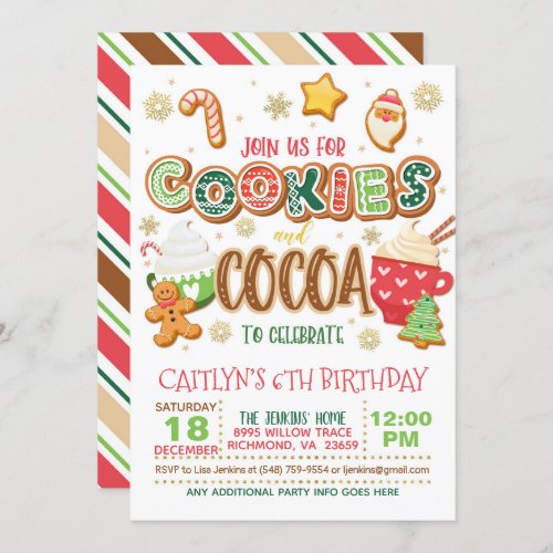 Cookies and Cocoa Invitation