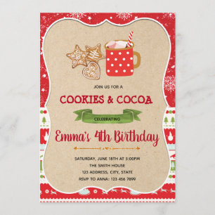 Cookies and cocoa party invitation