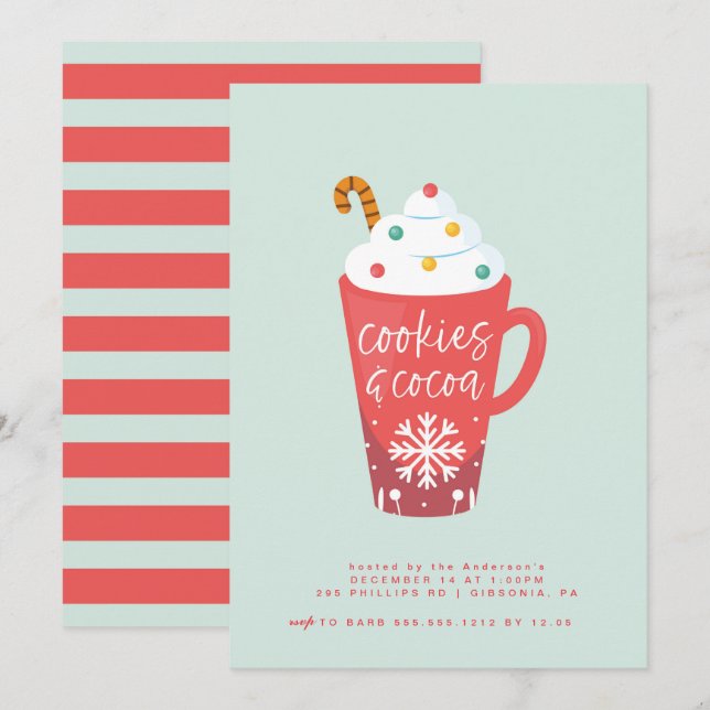 Cookies and Cocoa Party Invitation (Front/Back)