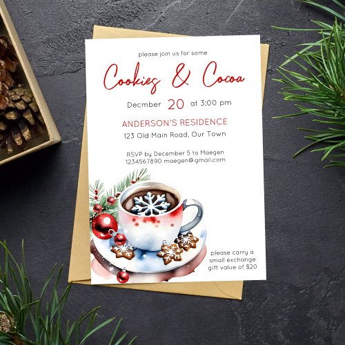 Cookies and cocoa simple Christmas party template