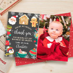 Cookies and Cocoa Snow Christmas Birthday Photo Thank You Card<br><div class="desc">Cookies and Cocoa Snow Christmas Birthday Photo Thank You Card</div>