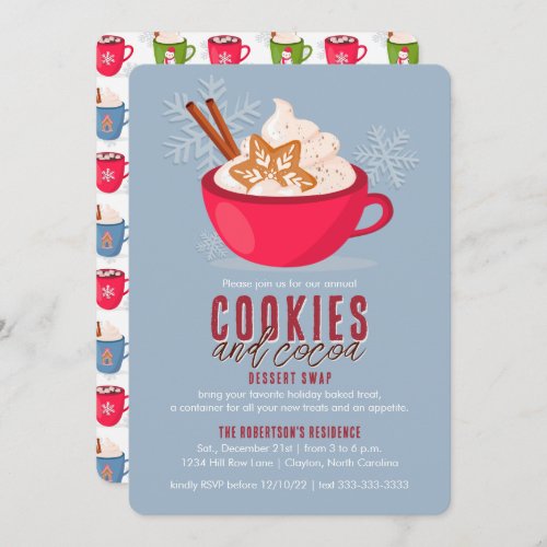 Cookies and Cocoa Taste of Christmas in a Mug Invitation