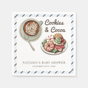 Cookies and Cocoa Warm Blue Boy Baby Shower Napkins