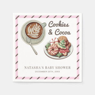 Cookies and Cocoa Warm Pastel Pink Baby Shower Napkins