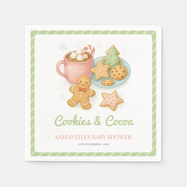 Cookies and Cocoa Winter Baby Shower  Napkins (Front)