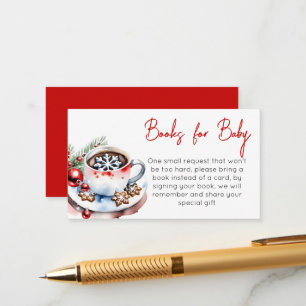 Cookies and cocoa winter Christmas book request Enclosure Card