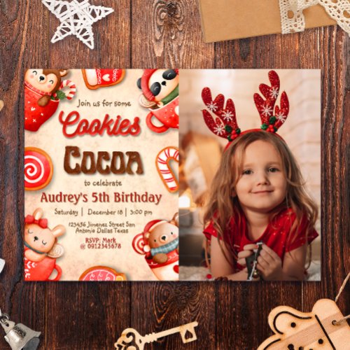 Cookies and Cocoa _ with Photo  Invitation