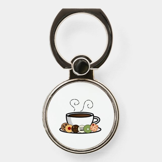 Cookies and coffee phone ring stand (Front)