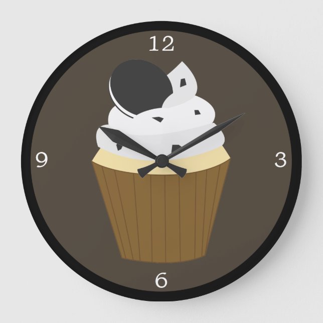 Cookies and Cream Cupcake Large Clock (Front)