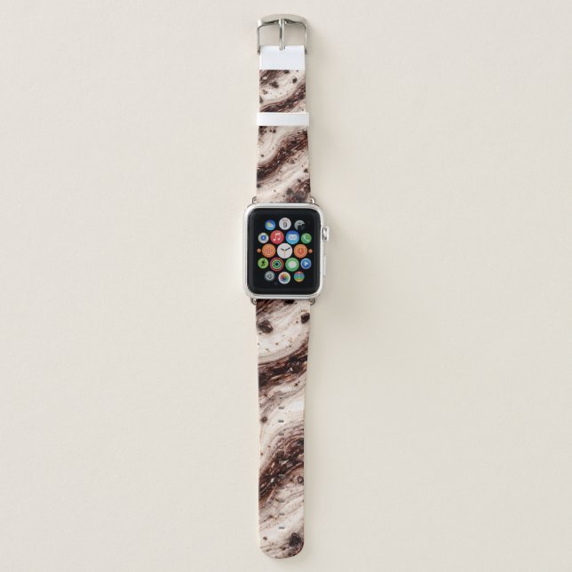 Cookies and Cream Milkshake Marble Texture Design Apple Watch Band (Front)