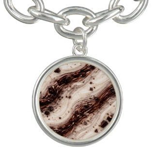 Cookies and Cream Milkshake Marble Texture Design Bracelet