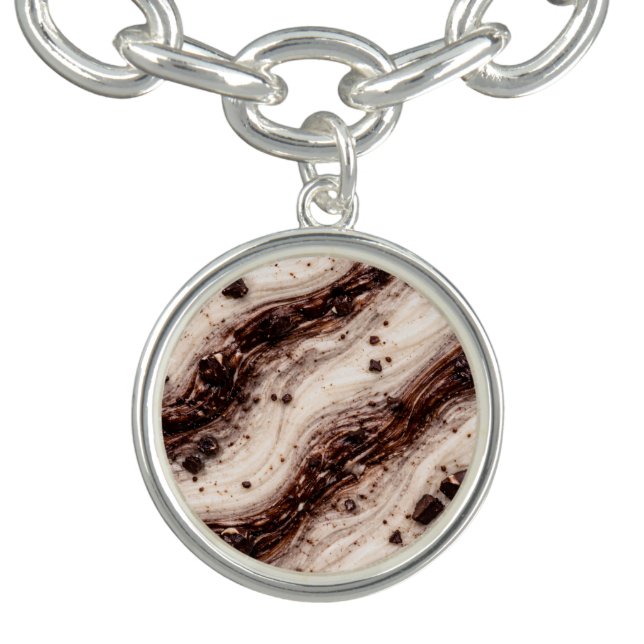 Cookies and Cream Milkshake Marble Texture Design Bracelet (Design)