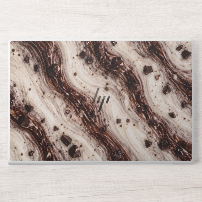 Cookies and Cream Milkshake Marble Texture Design HP Laptop Skin (Front)
