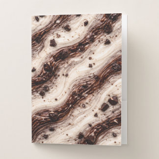 Cookies and Cream Milkshake Marble Texture Design Pocket Folder