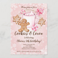 Cookies and Hot Cocoa Christmas Birthday invite