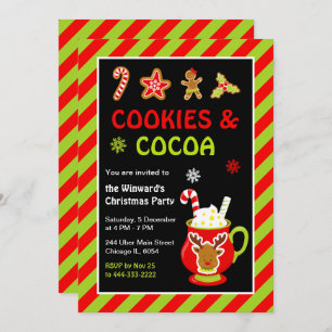 Cookies and Hot Cocoa Christmas Party Invitation