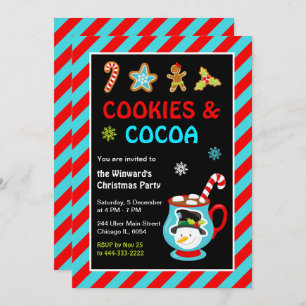 Cookies and Hot Cocoa Christmas Party Invitation