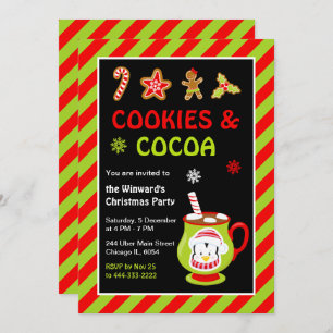 Cookies and Hot Cocoa Christmas Party Invitation