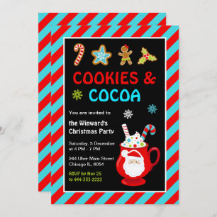 Cookies and Hot Cocoa Christmas Party Invitation