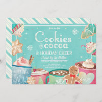 Cookies And Hot Cocoa Holiday Christmas Party Invitation