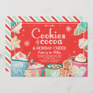 Cookies And Hot Cocoa Holiday Christmas Party Invitation