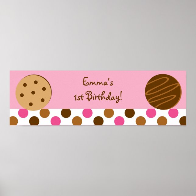 Cookies and Milk Baby Shower Banner Sign (Front)