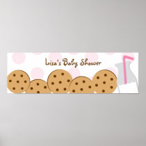 Cookies and Milk Baby Shower Banner Sign