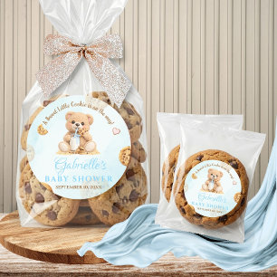 Cookies and Milk Baby Shower - Teddy Baby Shower Classic Round Sticker