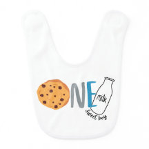 cookies and milk first birthday bib 