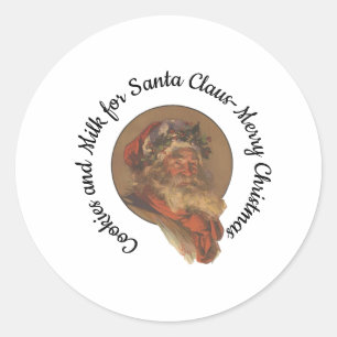 Cookies and Milk for Santa Claus -Merry Christmas Classic Round Sticker