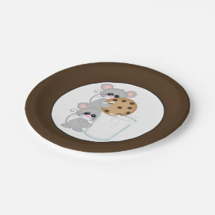 Cookies and Milk Mice party paper plate