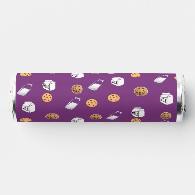 Cookies and milk on purple breath savers® mints (Front)