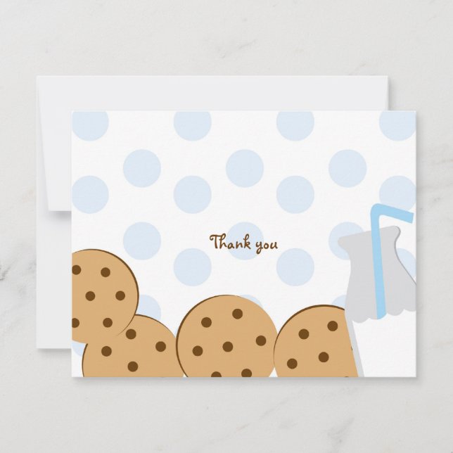Cookies and Milk Thank You Note Cards (Front)