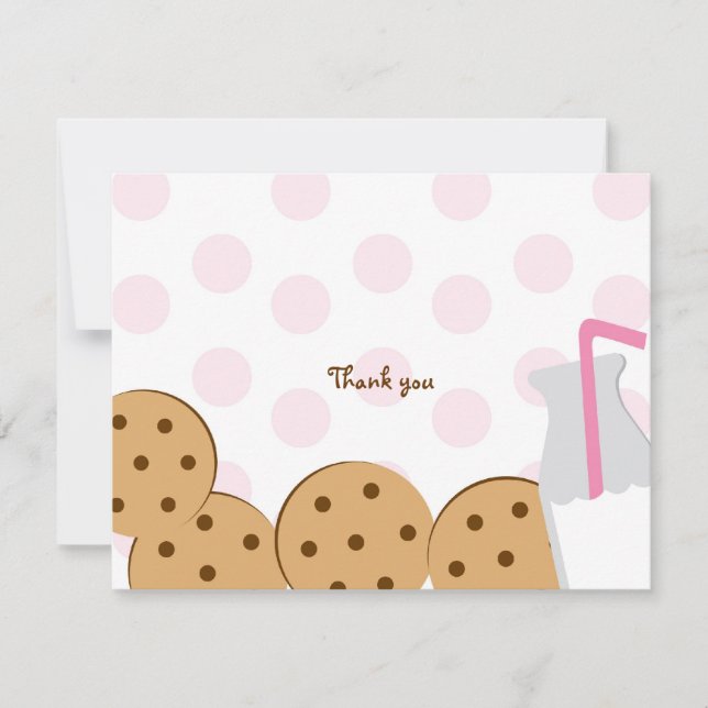 Cookies and Milk Thank You Note Cards (Front)