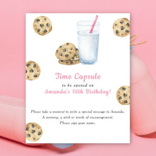 Cookies and milk Time Capsule 1st birthday Poster