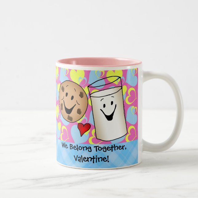 Cookies and Milk Valentine Two-Tone Coffee Mug (Right)