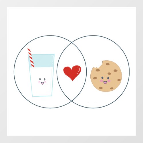 Cookies and Milk Venn Diagram Santa Food Lovers Floor Decals