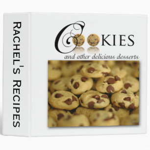 Cookies and Other Delicious Desserts on White 3 Ring Binder