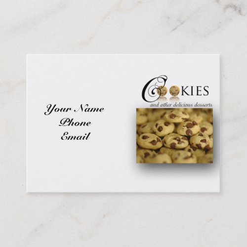 Cookies and Other Delicious Desserts on White Business Card Template