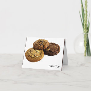 Cookies and Other Delicious Desserts on White Letterpress Thank You Card