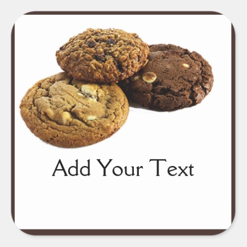Cookies and Other Delicious Desserts on White Square Sticker