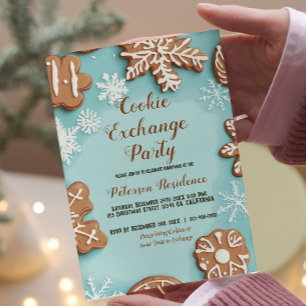 Cookies And Snowflakes Cookie Exchange Party Invitation