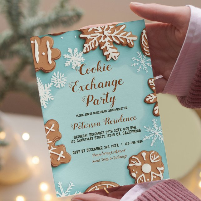 Cookies And Snowflakes Cookie Exchange Party Invitation (Creator Uploaded)