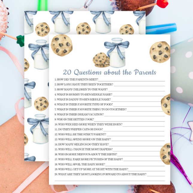 Cookies baby shower - 20 Questions about Parents (Creator Uploaded)