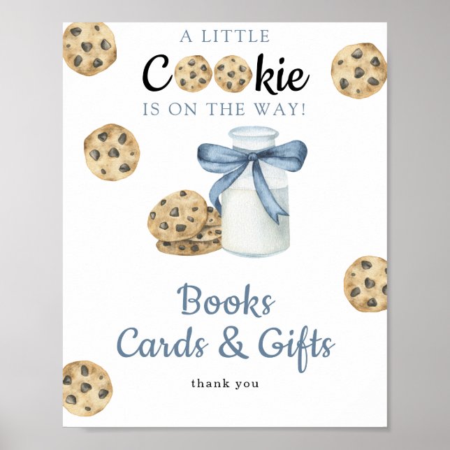 Cookies baby shower Books cards and gifts Poster (Front)
