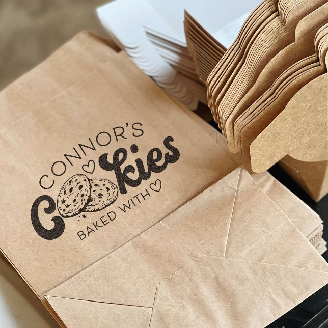 Cookies Backed With Love Heart Custom Name Self-inking Stamp (Creator Uploaded)