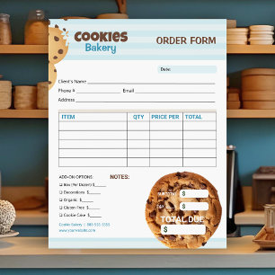 Cookies Bakery Order Invoice Form Notepad